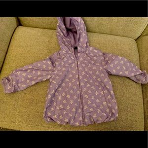 GAP girls rain windbreaker jersey lined with hood size 4 lilac/ lt purple